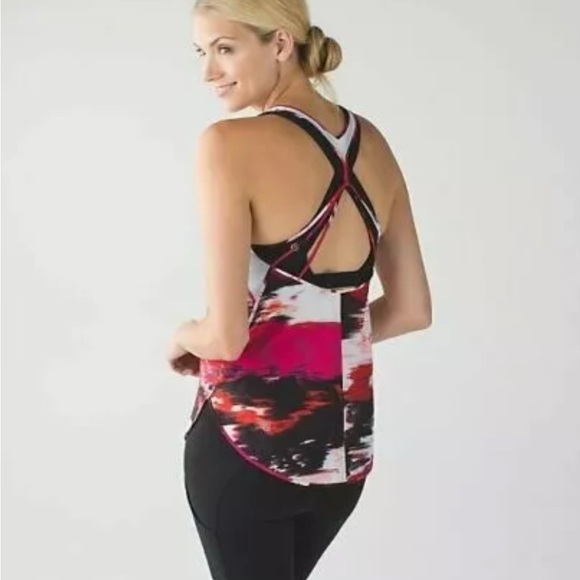 Lululemon 5 Mile Singlet pink Duck Sauce Pink Brown White(k11) - Picture 3 of 13